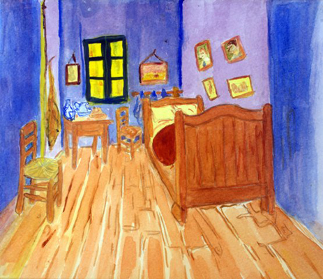 van Gogh's Bedroom on Arles in Watercolor
